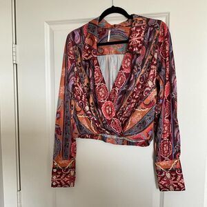Free People Retro Funky Vintage Blouse